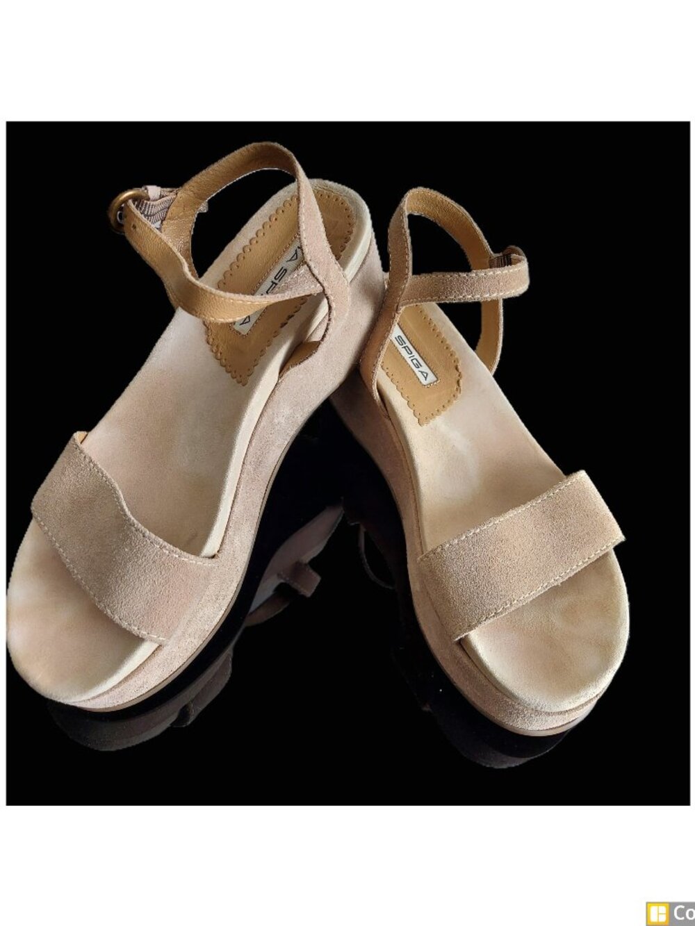 Via Spiga beige suede wedge sandals. SZ 7.5